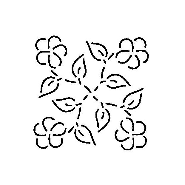 Floral & Leaf Block, 18 cm