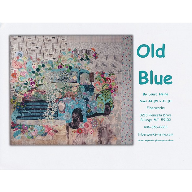 Old Blue collage quilt pattern 