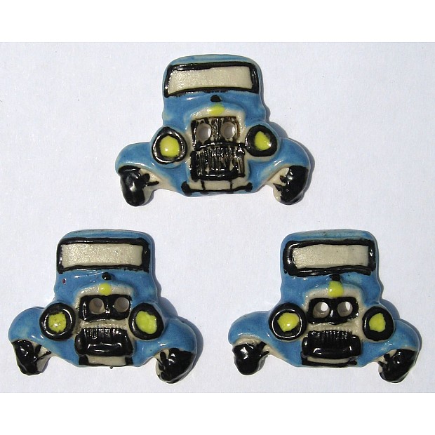 large blue car 33 x 24 mm, 3 buttons