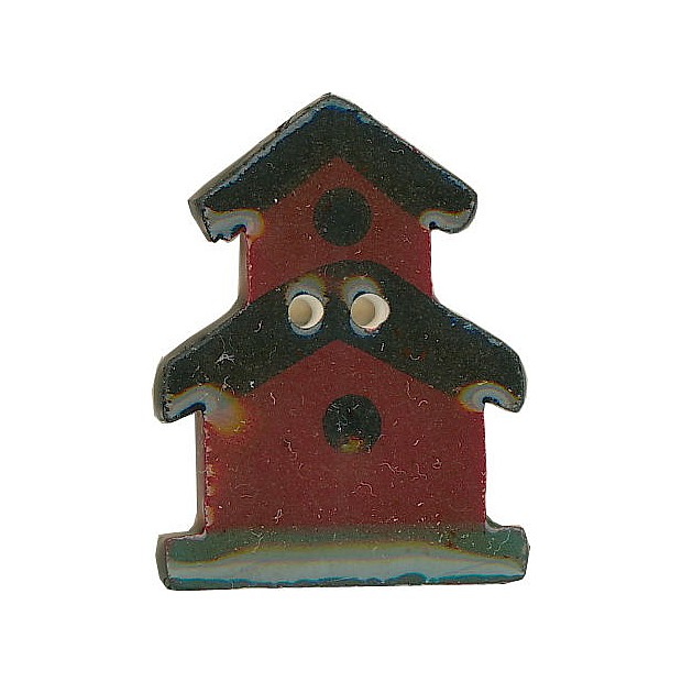 Two-Story Birdhouse dark red