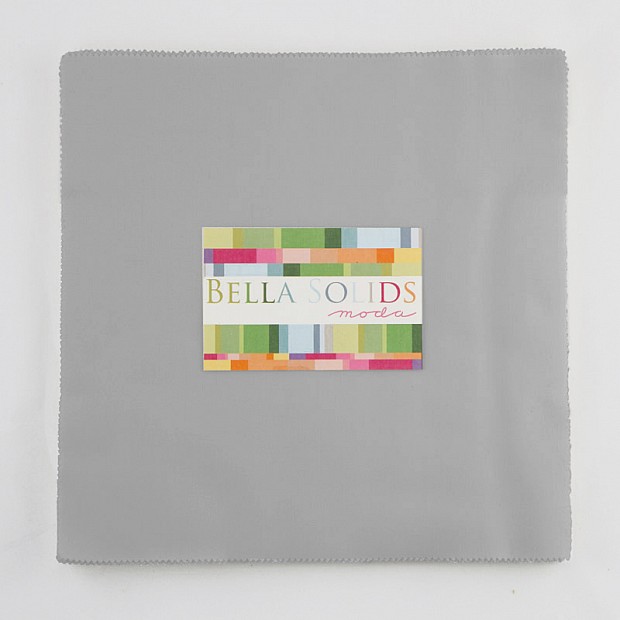 Bella Solids (Uni) JUNIOR Layer Cake Silver