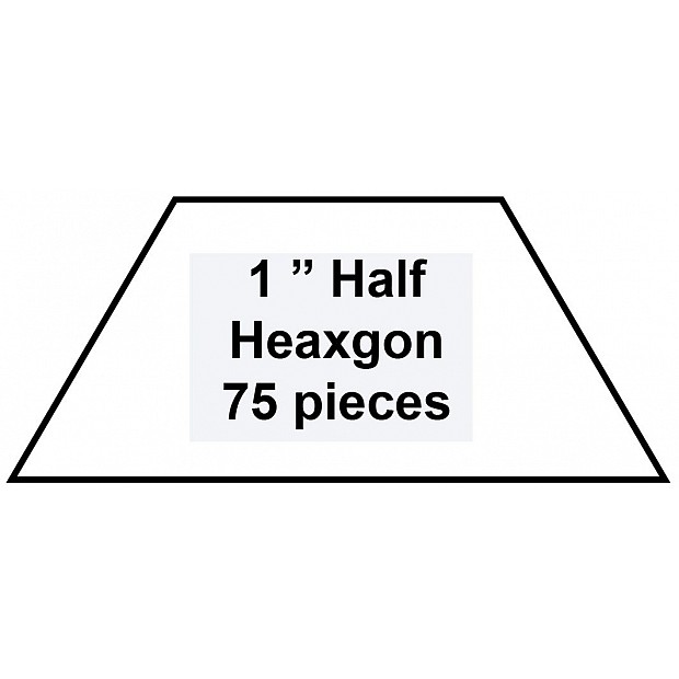 100 Paper Pieces Half Hexagon 1''