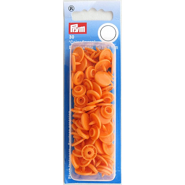 30 Color Snaps orange Druckknöpfe, Boutons pression 12.4 mm