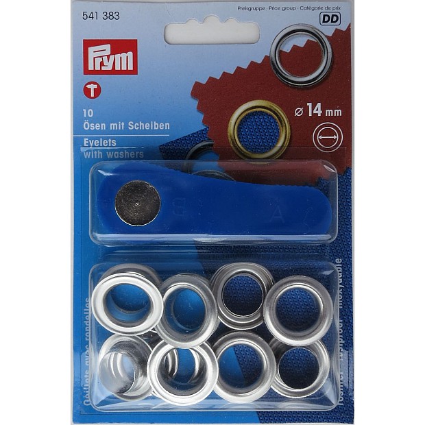 10 Ösen, Oeillets, Eyelets 14 mm (innen)