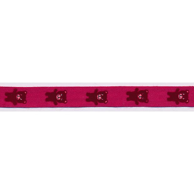 Teddy Bear ribbon 15 mm red/fuchsia