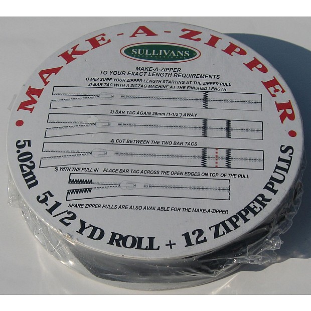 Make-A-Zipper, plastic, black, 5 m