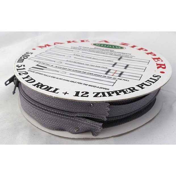 Make-A-Zipper, plastic, grey, 5 m