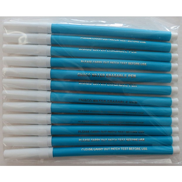 12 pieces V-Clear Water Erasable Blue Marking Pens