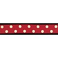 Polka Dot Ribbon 22 mm 7/8'' red - beige