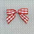 Gingham Ribbon Bow red 7 x 5 cm