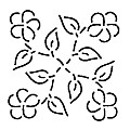 Floral & Leaf Block, 18 cm