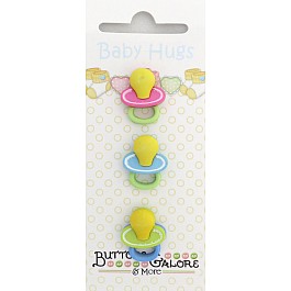 Binky , 3 pacifier buttons 1.7 cm w. shank, Baby Hugs