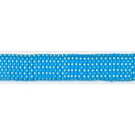 Rüschenband mit Punkten 30 mm hellblau