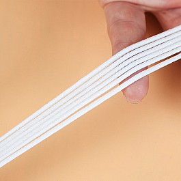 Gummikordel, sehr weich, weiss rund, 3 mm Durchmesser