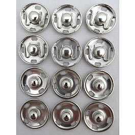 Druckknopf 15 mm silber 6 Stk.