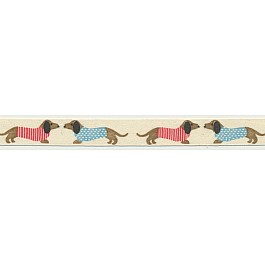 Wiener Dog Cotton Twill printed Tape 1.5 cm