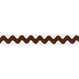 1.75cm Ric Rac Zick-Zack Band dark brown