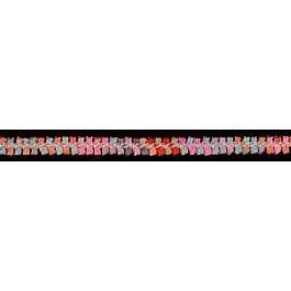11 mm 7/8'' braided Ribbon Pink-Grey