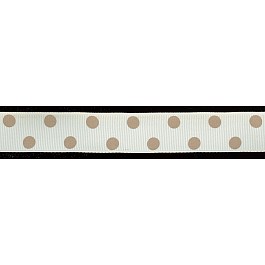 Polka Dot Ribbon 22 mm beige -lt. brown