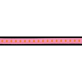 Woven Ribbon 9.5 mm 3/8'' pink - orange