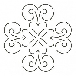 Hearts & Curves Block, 17 cm (6 3/4 '')