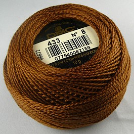 DMC Coton Perlé No. 8 Color 433 Med Brown