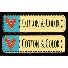 2 Cotton & Color Sign wooden Buttons 6.5 cm
