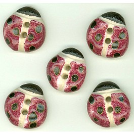 ladybug 15 x 16 mm, 5 buttons