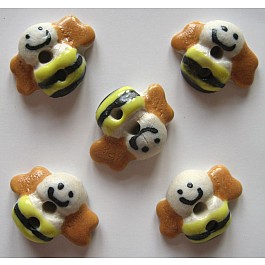 smiling bee 16 x 11 mm, 5 buttons