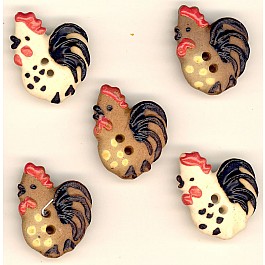 spotted rooster 20 x 23 mm, 5 buttons