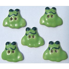 green frog 17 x 17 mm, 5 buttons