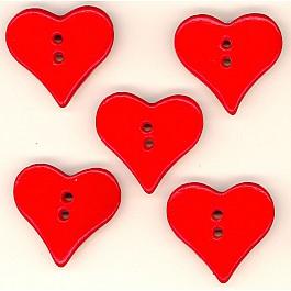 red heart 25 x 25 mm, 5 buttons