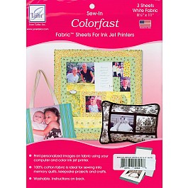 1 Ink Jet Printer Fabric white Sheet Colorfast