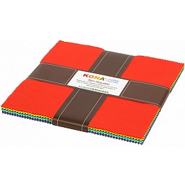Kona Cotton Solids new 2019 palette, 42 10'' Squares