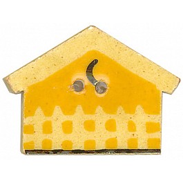 Birdhouse gold with moon and fence