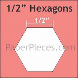 750 Paper Pieces Hexagon 1/2''