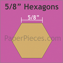 100 Paper Pieces Hexagon 5/8''