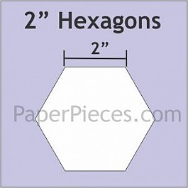 25 Paper Pieces Hexagon 2''
