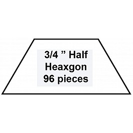 100 Paper Pieces Half Hexagon 3/4''