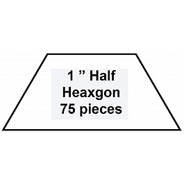 100 Paper Pieces Half Hexagon 1''
