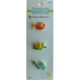 Babyville Boutique3 buttons Lily Pond