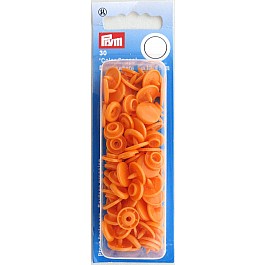 30 Color Snaps orange Druckknöpfe, Boutons pression 12.4 mm