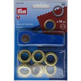 10 Ösen, Oeillets, Eyelets 14 mm (innen)