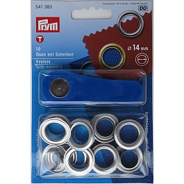 10 Ösen, Oeillets, Eyelets 14 mm (innen)