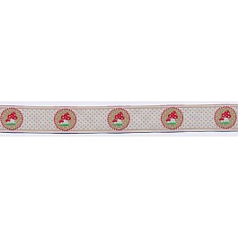 Mushroom ribbon 18 mm white