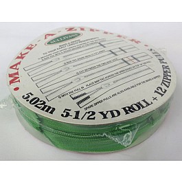 Make-A-Zipper, plastic, medium green 5 m